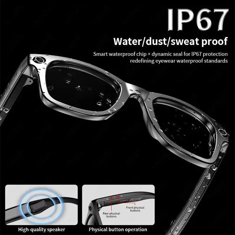 All-in-One Smart Glasses: Camera, Music, AI & Translation