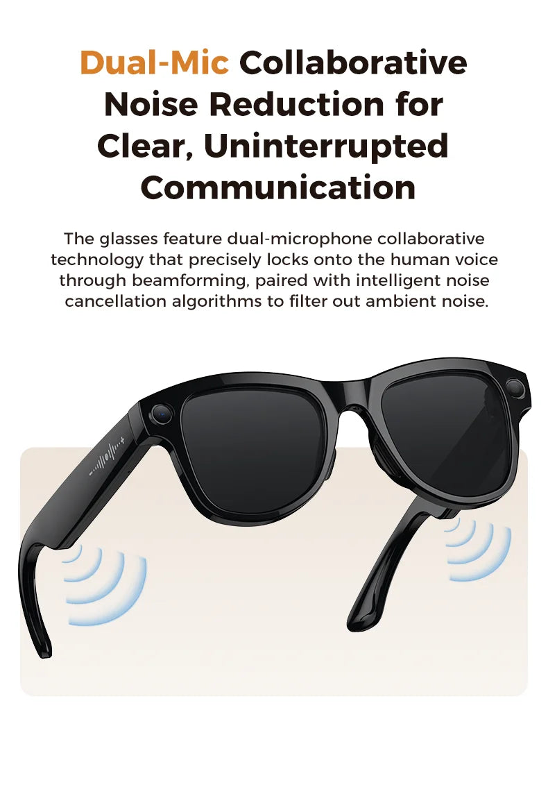 GUHUAVMI M02 AI Smart Glasses – Dual Lens, Bluetooth, AR & Voice Assistant