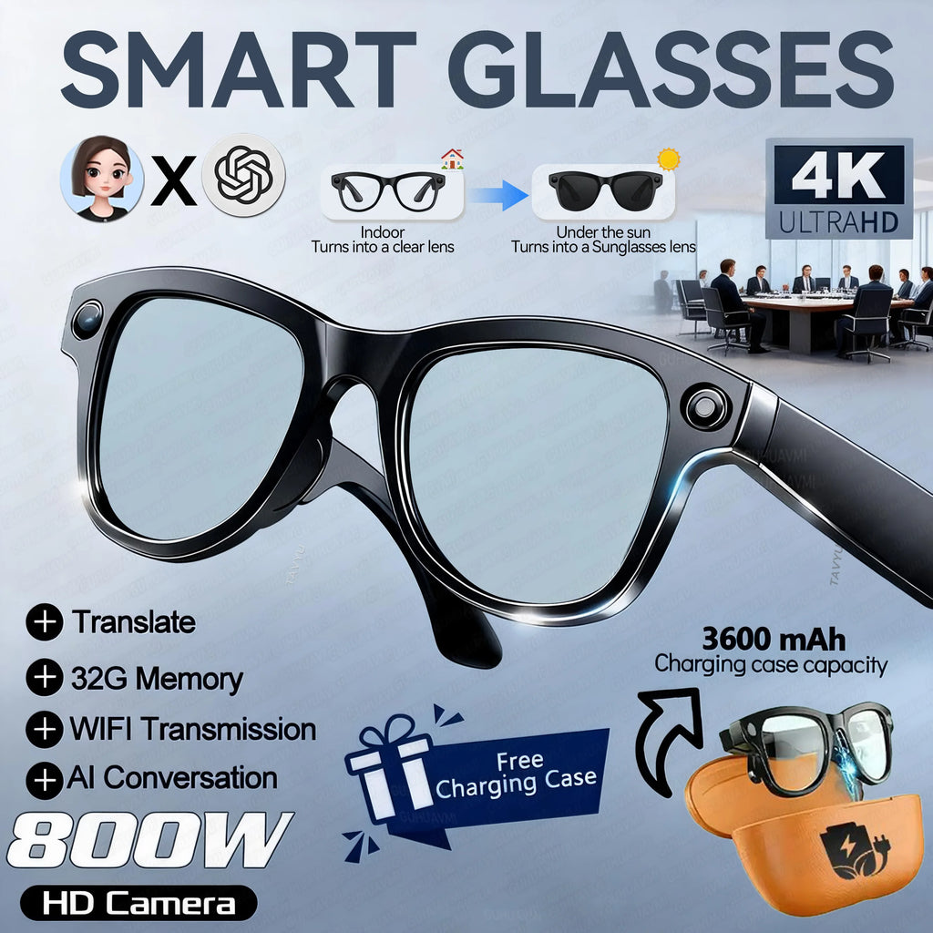 GUHUAVMI M02 AI Smart Glasses – Dual Lens, Bluetooth, AR & Voice Assistant