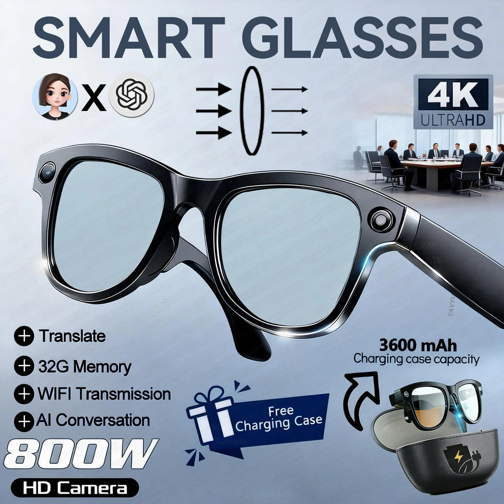 GUHUAVMI M02 AI Smart Glasses – Dual Lens, Bluetooth, AR & Voice Assistant