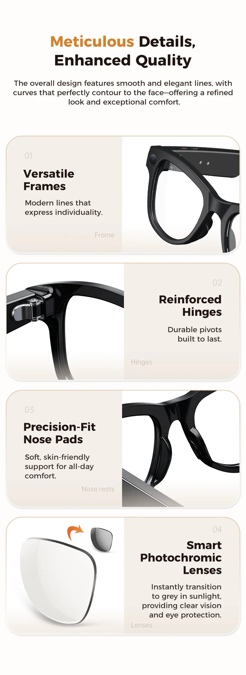GUHUAVMI M02 AI Smart Glasses – Dual Lens, Bluetooth, AR & Voice Assistant