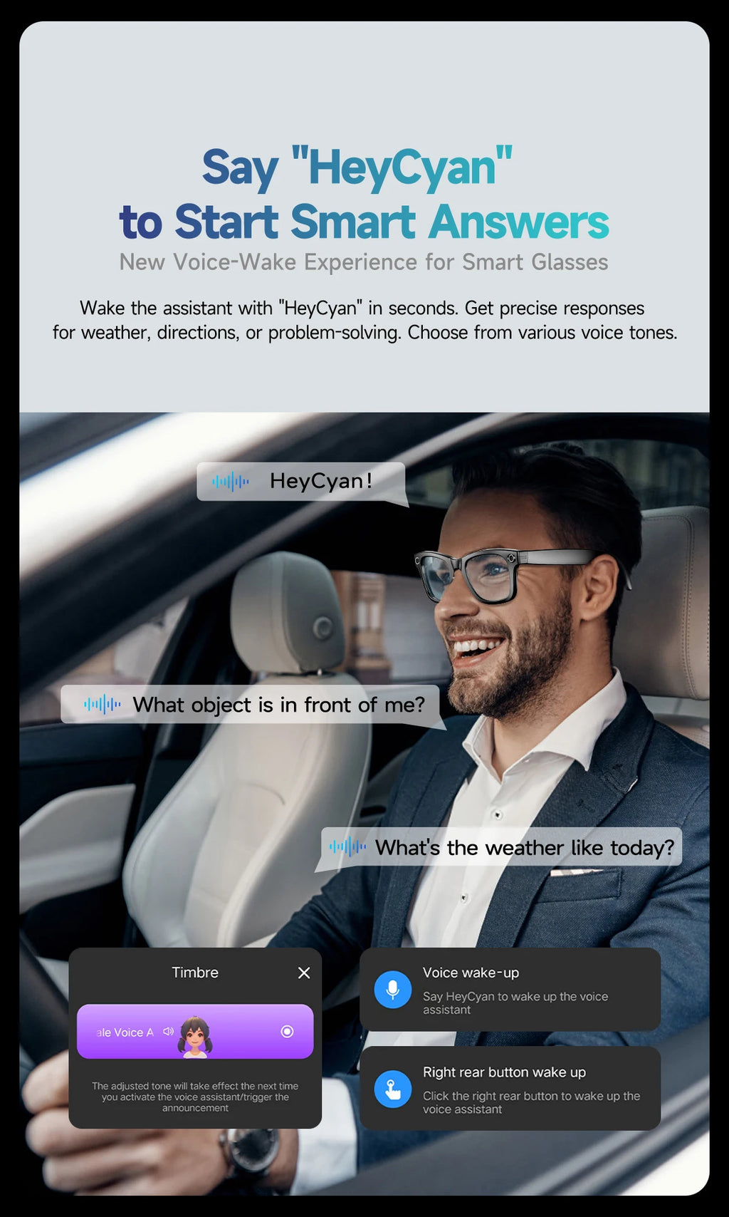 All-in-One Smart Glasses: Camera, Music, AI & Translation