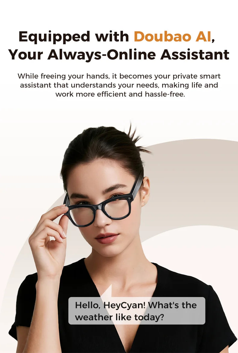 GUHUAVMI M02 AI Smart Glasses – Dual Lens, Bluetooth, AR & Voice Assistant