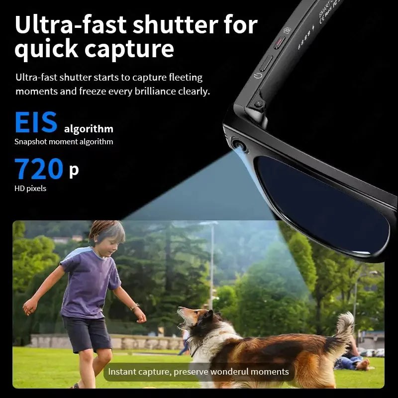 All-in-One Smart Glasses: Camera, Music, AI & Translation