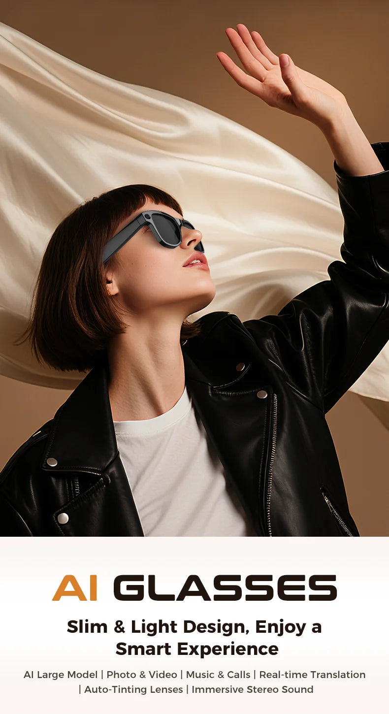 GUHUAVMI M02 AI Smart Glasses – Dual Lens, Bluetooth, AR & Voice Assistant