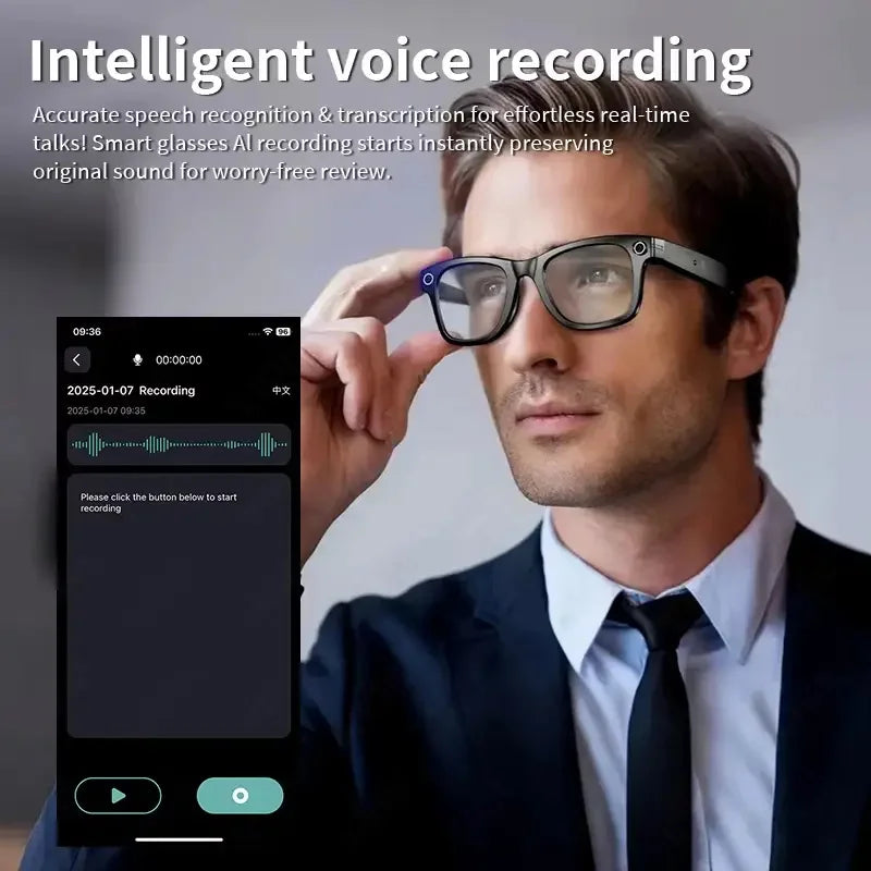All-in-One Smart Glasses: Camera, Music, AI & Translation