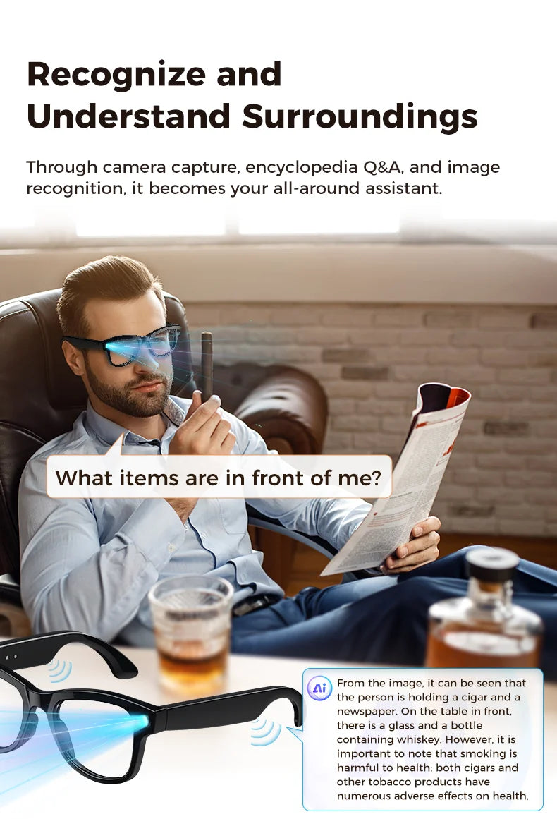 GUHUAVMI M02 AI Smart Glasses – Dual Lens, Bluetooth, AR & Voice Assistant