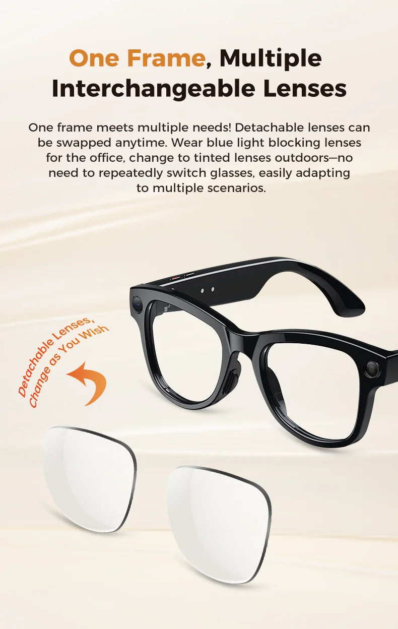 GUHUAVMI M02 AI Smart Glasses – Dual Lens, Bluetooth, AR & Voice Assistant