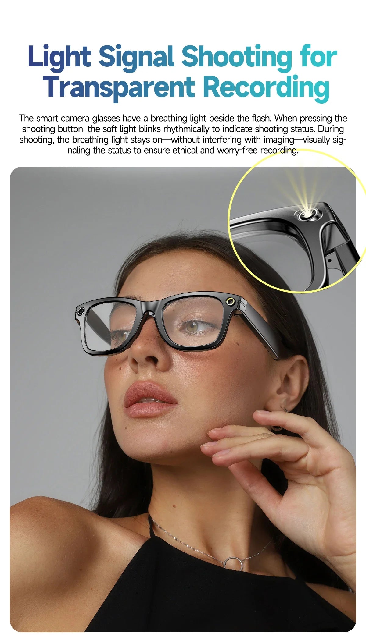 All-in-One Smart Glasses: Camera, Music, AI & Translation